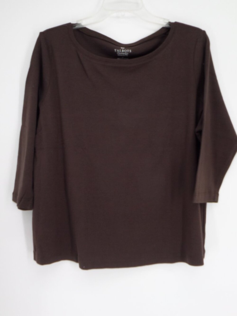 Talbots Women's 3/4 Sleeve Brown Prima Cotton Top Size 1X